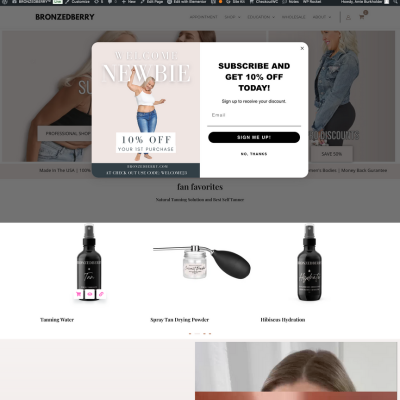 bronzedberry email marketing pop up example